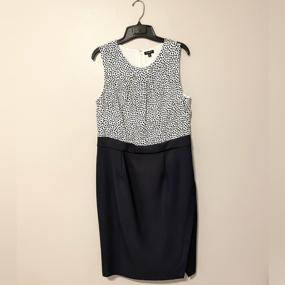 Talbots Black & White Polka Dot Dress Sz 12P - Picture 3 of 14